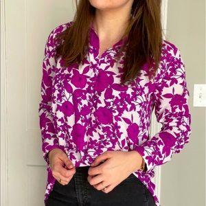 Banana Republic Button Back Floral Top